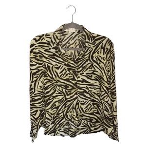Miss Cassidy Animal Striped Button Up Shirt